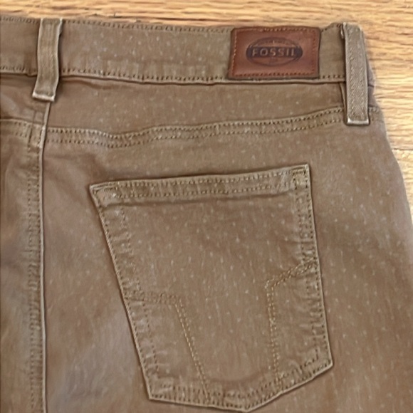 Fossil Super Skinny Light Brown Tan Dotted Patterned Jeans - Size 29 Women’s - Picture 7 of 17